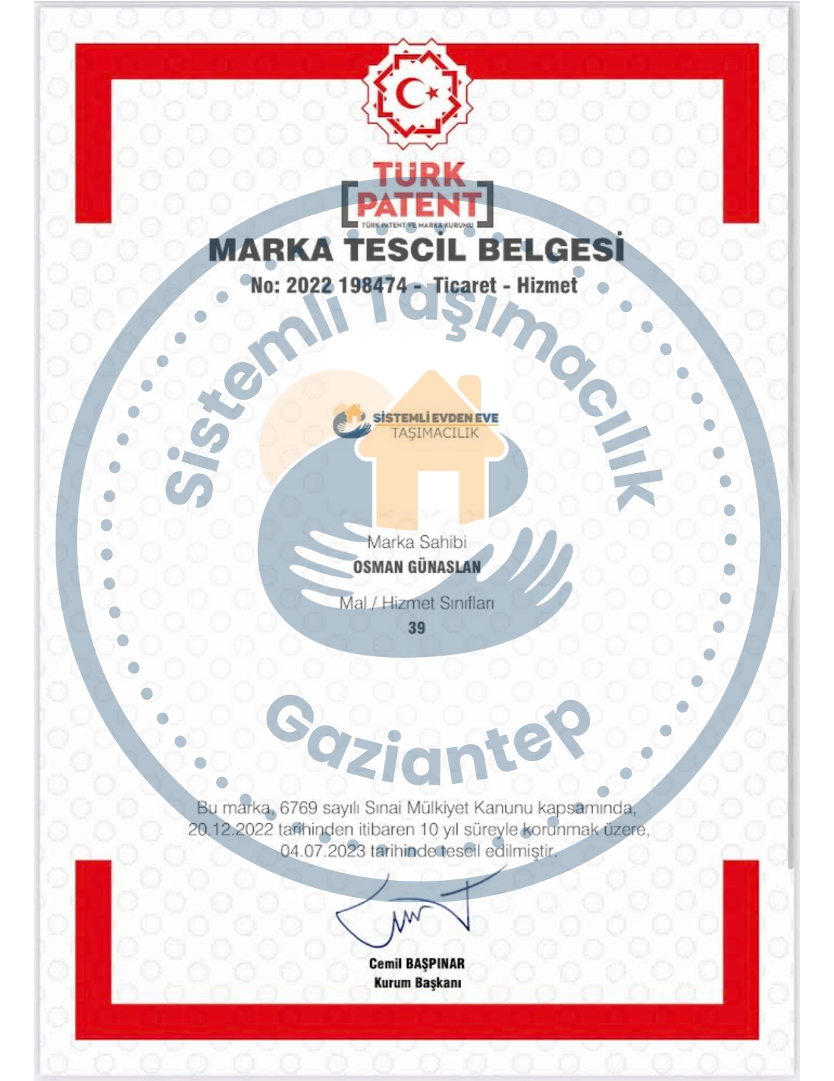 Marka Tescil Belgesi